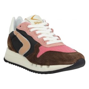 Sneakers Valsport Magic Run Velours Toile Femme Rose Noir