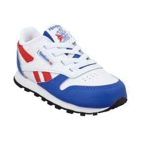 Sneakers Reebok Sport Classic Leather Velours Simili Cuir Enfant Bleu Blanc